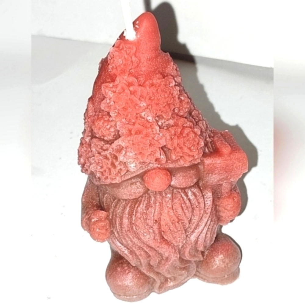 Beautiful gnome hand crafted holiday candle